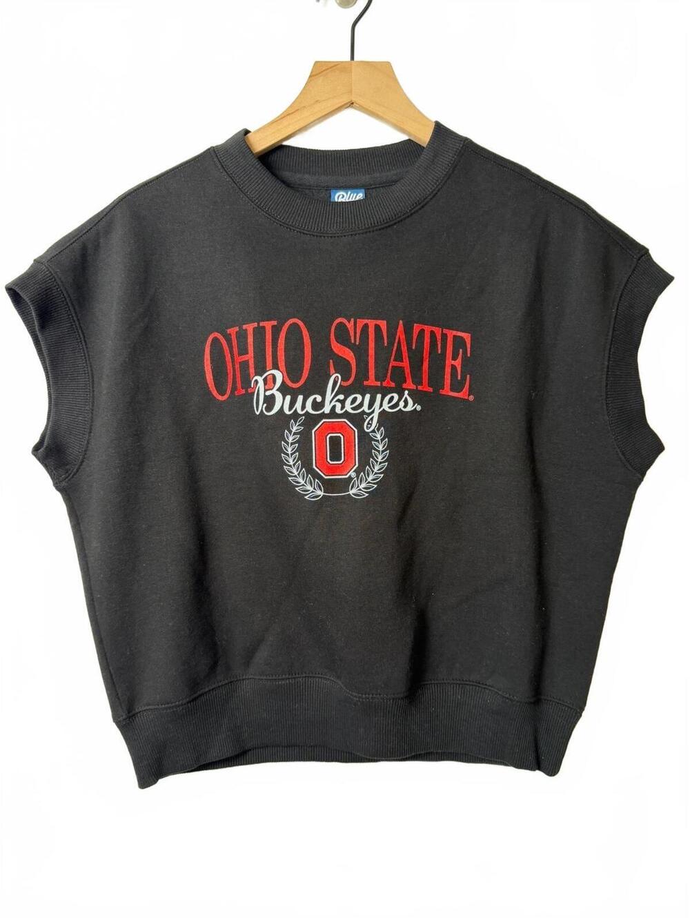 Ohio State Buckeyes Blue 84 Sleeveless Sweatshirt Gray womens medium